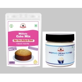 foodfrillz Millet Cake Premix (Classic Vanilla) 300 g and Whipping Cream Powder (Vanilla) 100 g Combo Pack