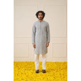 Jompers Mens Embroiderd Kurta only-S / Grey