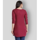 HIGHLIGHT FASHION EXPORT - Maroon Viscose Womens Straight Kurti ( Pack of 1 ) - S