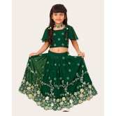 Ethnic Wear Georgette Silk Embroidered Indian Style Full Stitched Lehenga Choli Set-Green / 4 Years-5 Years