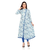 Divena - Blue Cotton Womens Flared Kurti - None