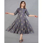 Smien - Grey Rayon Womens Anarkali Kurti ( Pack of 1 ) - None