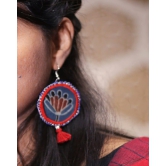 Lotus round beaded earring