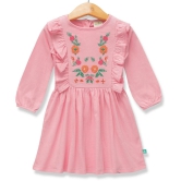 Juscubs Pink Cotton Baby Girl Dress ( Pack of 1 ) - None