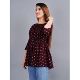 Smien - Coffee Rayon Women's Ethnic A-Line Top ( Pack of 1 ) - None