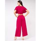 Zima Leto Womens Solid Pleated Top With Matching Pant Set - None