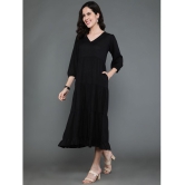 Antaran Rayon Solid Midi Womens Shift Dress - Black ( Pack of 1 ) - None