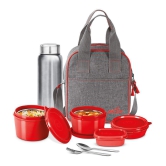 Savor Lunch Inner Stainless Steel Containers With Insulated Fabric Jacket Red