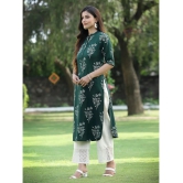 Juniper - Green Rayon Womens Straight Kurti ( Pack of 1 ) - None