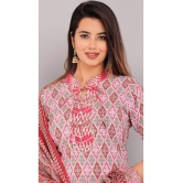 HIGHLIGHT FASHION EXPORT Cotton Printed Kurti With Pants Womens Stitched Salwar Suit - Pink ( Pack of 1 ) - None