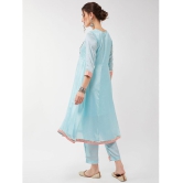 Pannkh - Light Blue Art Silk Womens A-line Kurti ( Pack of 1 ) - None