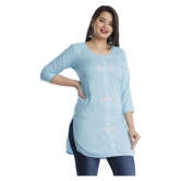 HIGHLIGHT FASHION EXPORT - Blue Viscose Womens Straight Kurti ( Pack of 1 ) - M