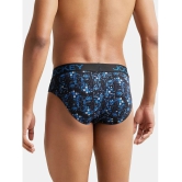 Jockey FP22 Men Super Combed Cotton Elastane Stretch Printed Brief - Black & Sky Diver - None