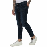 Mens Navy Cotton Ankle Length Denim Deluxe Stretch Jeans