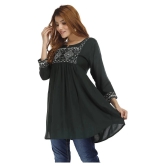 HIGHLIGHT FASHION EXPORT Green Rayon Straight Kurti - Single - XXL