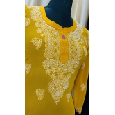 Short Top & Dupatta sets-MUSTARD YELLOW / Premium Soft Georgette