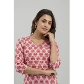 Frionkandy - Red Cotton Womens Straight Kurti ( Pack of 1 ) - None