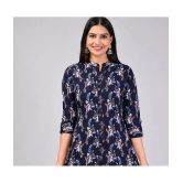 MAUKA Rayon Printed Straight Womens Kurti - Blue ( Pack of 1 ) - None