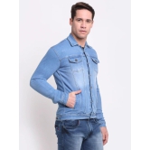 Rodamo Men Blue Washed Denim Jacket with Patchwork