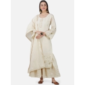 Women Floral Printed Gotta Patti Pure Cotton Kurta With Sharara & Dupatta