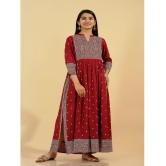 KIPEK - Maroon Rayon Womens A-line Kurti ( Pack of 1 ) - None