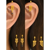 LUV FASHION Gold EarCuff Earrings ( Pack of 2 ) - Gold