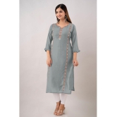 Kapadia - Grey Rayon Womens Straight Kurti ( Pack of 1 ) - None