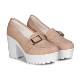 Ishransh Peach Womens Slip On Heels - None