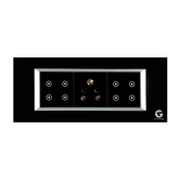 L&G 6 Modular Touch Switch,  Wifi Smart Touch Switch Board | German Technology meets Indian Standards (Size: 6M- 220 x 90 x 45 mm)-Black / 10Amp / Glass