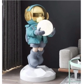 Luna Explorer on Voyage to Moon-Greenish Blue / Polyresin | Glossy Matt Finish / H: 30 | L: 16 | W : 16 (Inch)