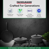 FACKELMANN Quartz Nonstick Concave Tawa 28Cm | Greblon German Technology | Non-Toxic PFOA & BPA-Free | All Stoves | Anti-Scratch, Cool Handle, Even Heating | Roti/Chapati/Paratha