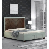 King Size Bed with Storage in Grey Color-Grey