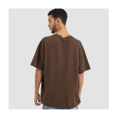 AKTIF - Brown Cotton Oversized Fit Mens T-Shirt ( Pack of 1 ) - None