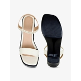 Cream-Coloured Colourblocked Block Sandals