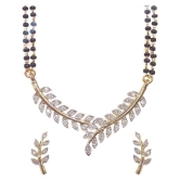 Youbella Alloy Studded Silver Coloured Mangalsutra Set