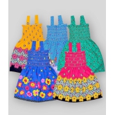 Sathiyas - Multicolor Cotton Girl's Frock ( Pack of 5 ) - 5-6 Years