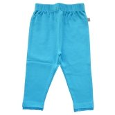 Girls Aqua Solid Leggings (95% Cotton 5%Elasthan Jersey)