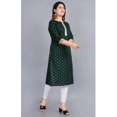 SIPET - Green Rayon Womens Straight Kurti ( Pack of 1 ) - None