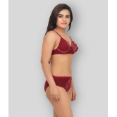 TCG Maroon Lace Bra & Panty Set - 28