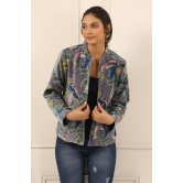 Printed women velvet jacket-M