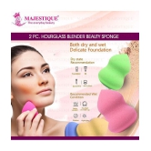 Majestique 2Pcs Foundation Beauty Blender Makeup Sponge, Hour Galls Shape (Multicolor)