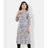 Meher Impex - Light Grey Cotton Women''s Front Slit Kurti ( Pack of 1 ) - L