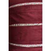 Designer Pleated Pattern Velvet & Cotton Printed Cushion Cover - Maroon, 16x16 Size