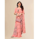 ANAND SAREES Georgette Printed Saree With Blouse Piece - Peach ( Pack of 1 ) - Peach