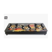 Suryaviva Nano Plus Digital 3B Ms Bk Toughened Glass 3 Cast Iron Burner Gas Stove(Manual Ignition,Multi Colour) - Assorted