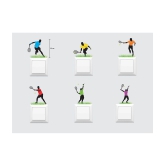 Asmi Collection Tennis Players Playing in Grass Light Switches Switch Board Sticker ( 12 x 12 cms )