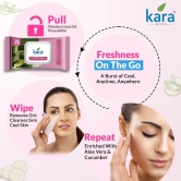 Kara Aloevera & Cucumber Refreshing Facial Wipes Pack of 6  (25 Pulls)