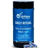 WishNew Wellness DAILY RITUAL Multivitamin for Men 50+ | Enhanced with MCT, Ashwagandha & Ginkgo | 60 Delayed Release Capsules for Optimal Wellbeing