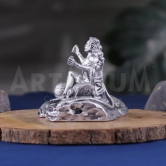 Artarium Bhaktimay Hanuman ji Murti Bajrangbali Idol | Hanuman Ji Statue for Home Decor Gift Article Decorative Showpiece Pack of 1 (Silver)