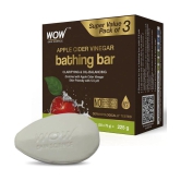 WOW Skin Science Apple Cider Vinegar Bathing Bar- Super Value Pack of 3 - Skin-Friendly with 5.5 pH- 225g (75g X 3)